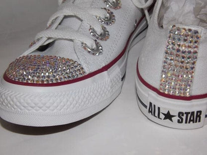 Crystal Swarovski Converse Low Top Sneakers 6 Crystal Clear Top & Back Shoes by bling addict | BlingxAddict