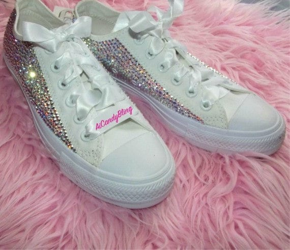 Crystalized SWAROVSKI® Elements Low Top Converse Shoes by bling addict | BlingxAddict