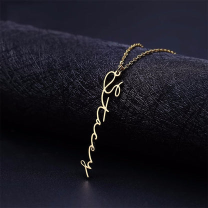 Custom Vertical Name Pendant Necklace by Bling Addict | BlingxAddict
