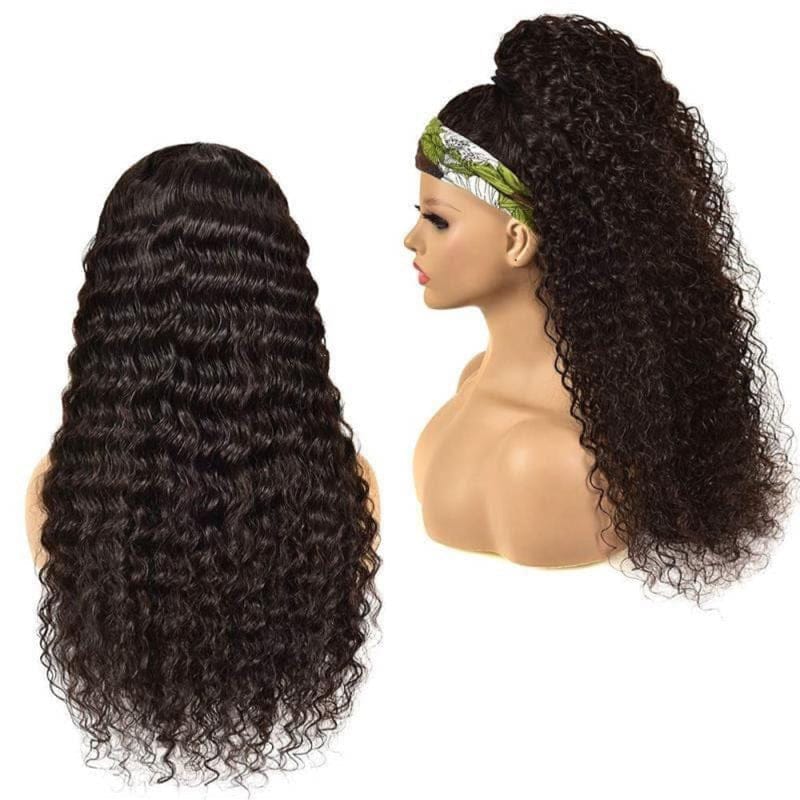 Deep Wave Brazilian Human Hair Headband Wig United States by Bling Addict | BlingxAddict