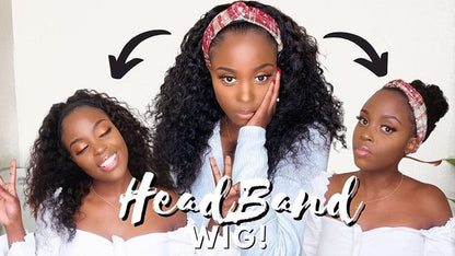 Deep Wave Brazilian Human Hair Headband Wig United States by Bling Addict | BlingxAddict