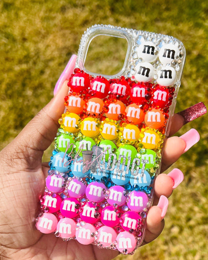 Design: Rainbow M&M Crystal Candy Case Phone Case by Ai Candy Bling | BlingxAddict