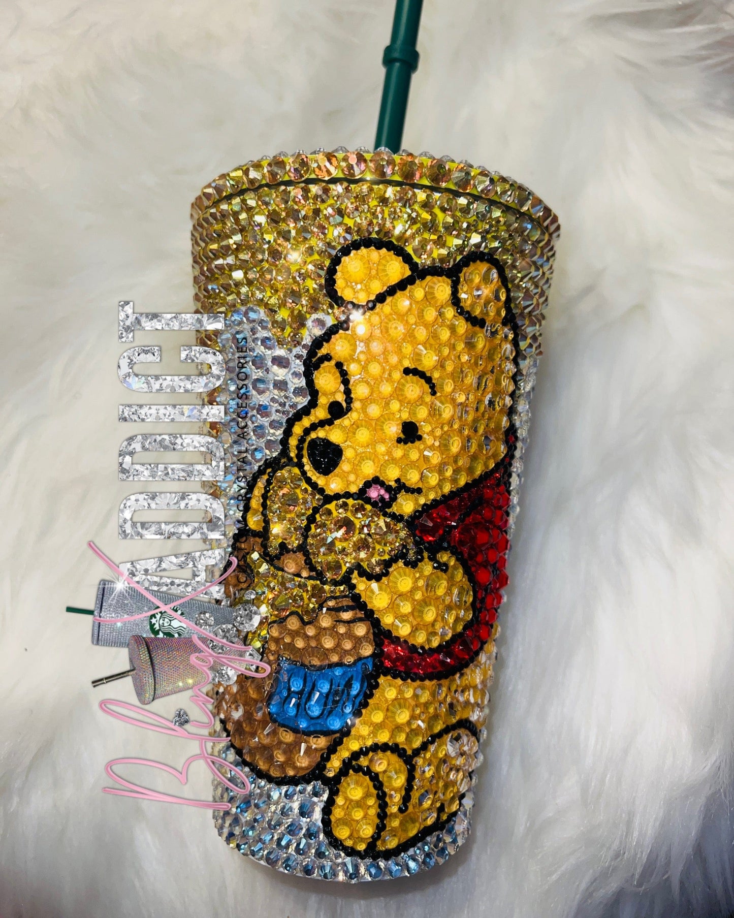 Design: Winnie The Pooh Starbucks Bling Tumbler Cup 16oz Yes by Bling Addict | BlingxAddict