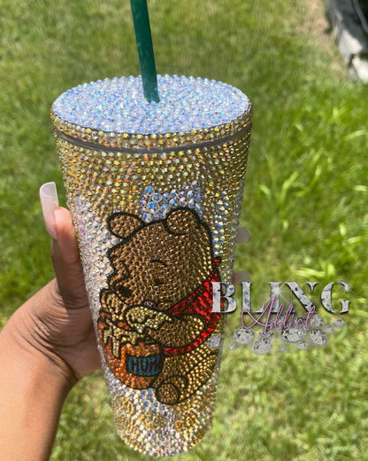 Design: Winnie The Pooh Starbucks Bling Tumbler Cup 24oz No by Bling Addict | BlingxAddict