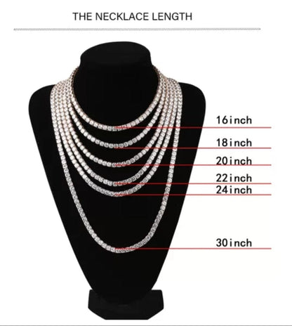'Dozen Rose Crystals' CZ Rose Pendant With Tennis Chain Necklaces by BlingxAddict | BlingxAddict