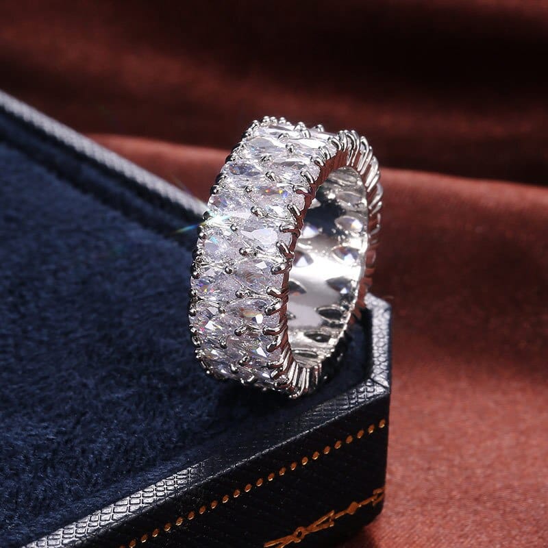 'Eternity' Double Tier Sterling Silver Ring Rings by Bling Addict | BlingxAddict