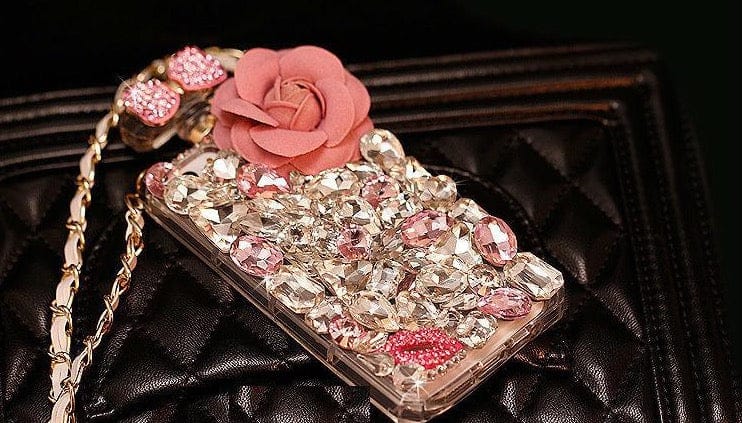 'Flower Jewel' Perfume Bottle Case for iPhone and Samsung for iPhone11 Pro Max Pink flower Mobile Phone Cases by Bling Addict | BlingxAddict