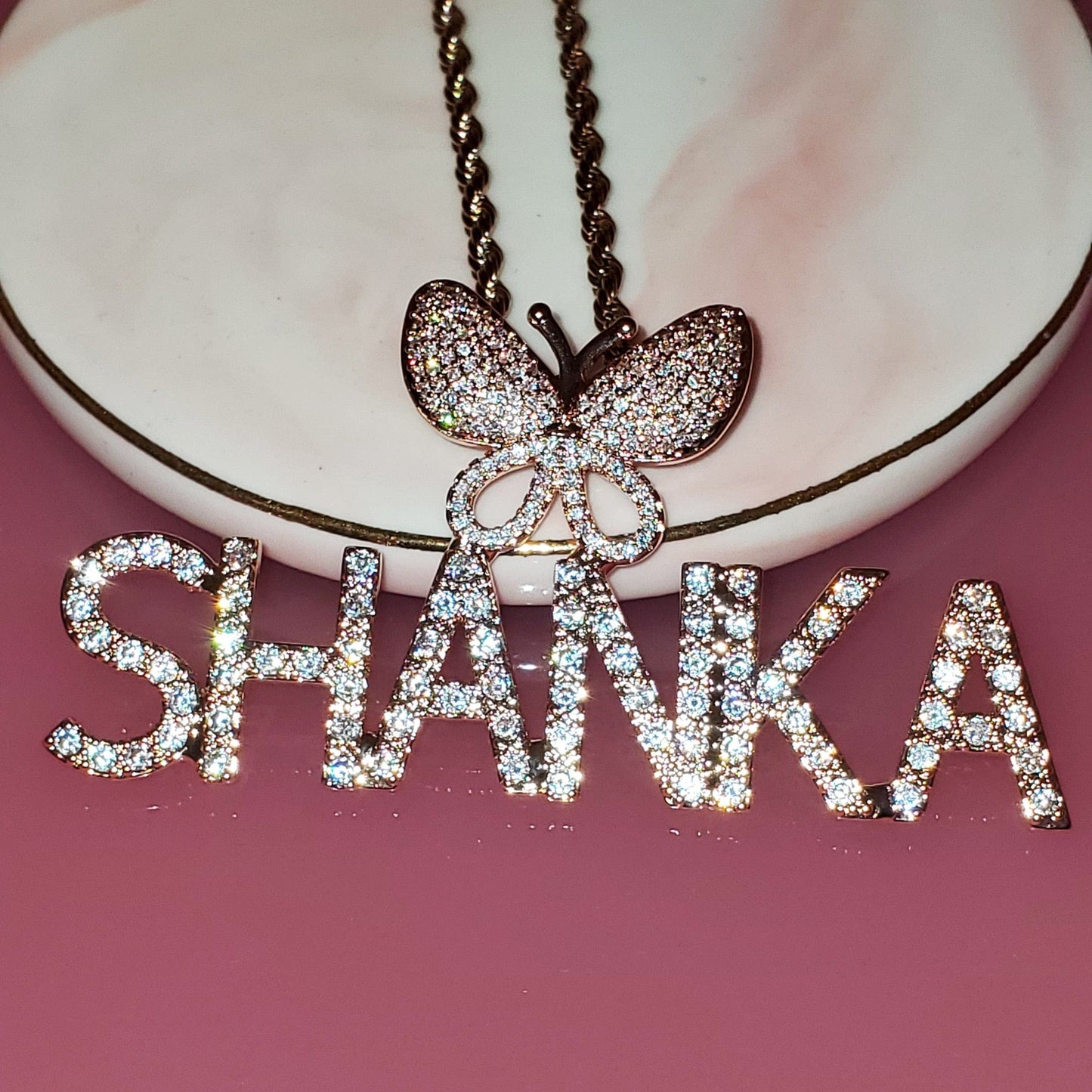 'Fly Away' Custom Icy Butterfly Necklace Necklaces by Bling Addict | BlingxAddict
