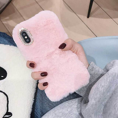 'Fuzzy Warmth" Faux iPhone Case for iphone 7 Pink by Bling Addict | BlingxAddict
