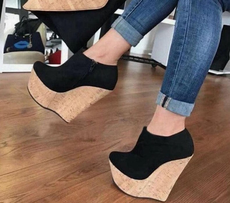 'Glam Mom' Platform Wedges Black Sandals by Bling Addict | BlingxAddict