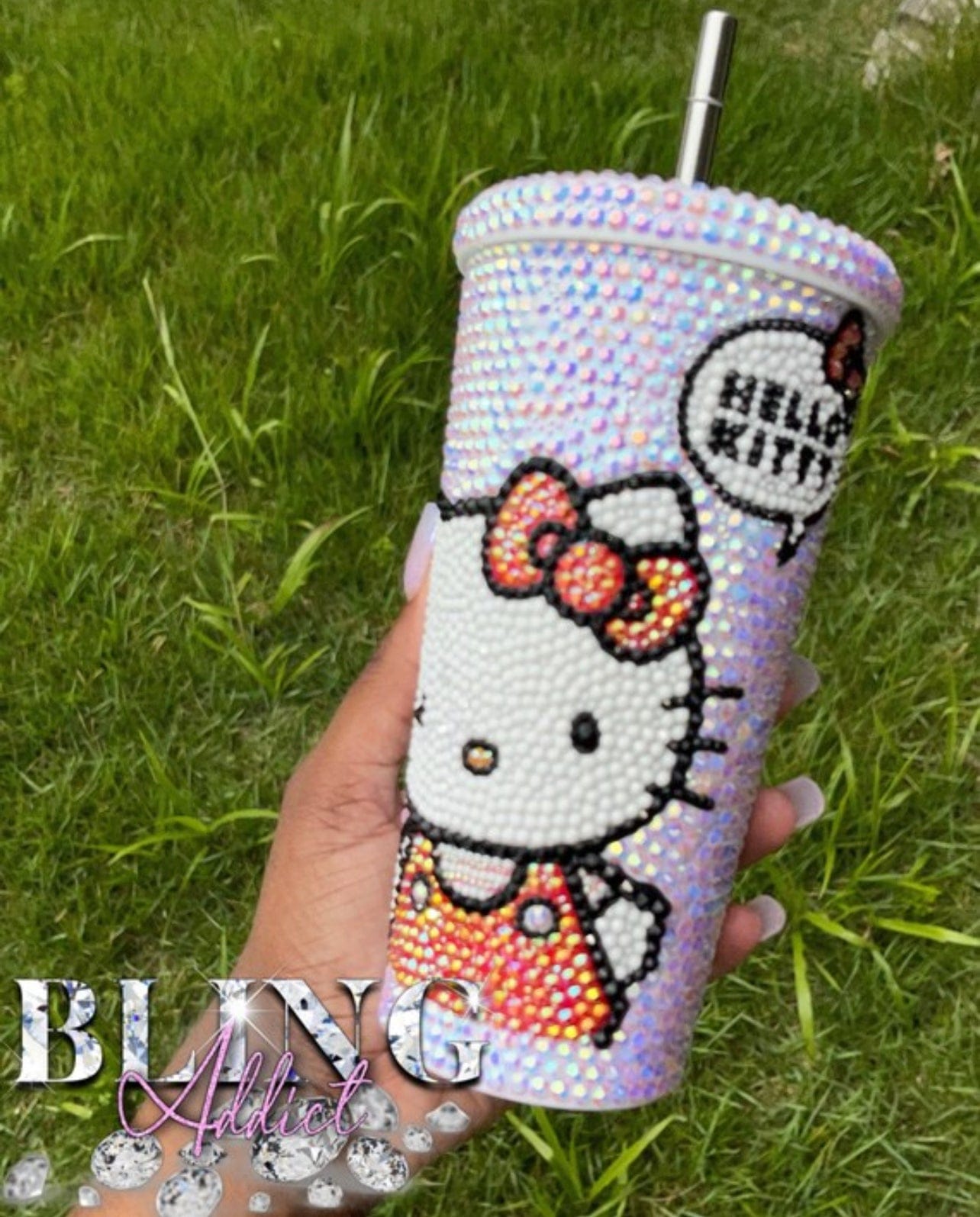 'Hello' - Hello Kitty Jelly Crystal Bling Tumbler 24 oz No by Bling Addict | BlingxAddict