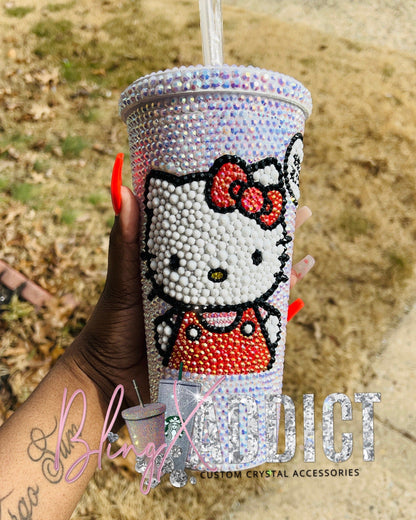 'Hello' - Hello Kitty Jelly Crystal Bling Tumbler by Bling Addict | BlingxAddict