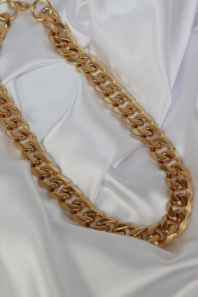 'Hip To The Hop' Thick Curb Chain Stainless Steel Necklace Gold Necklaces by Trendsi | BlingxAddict