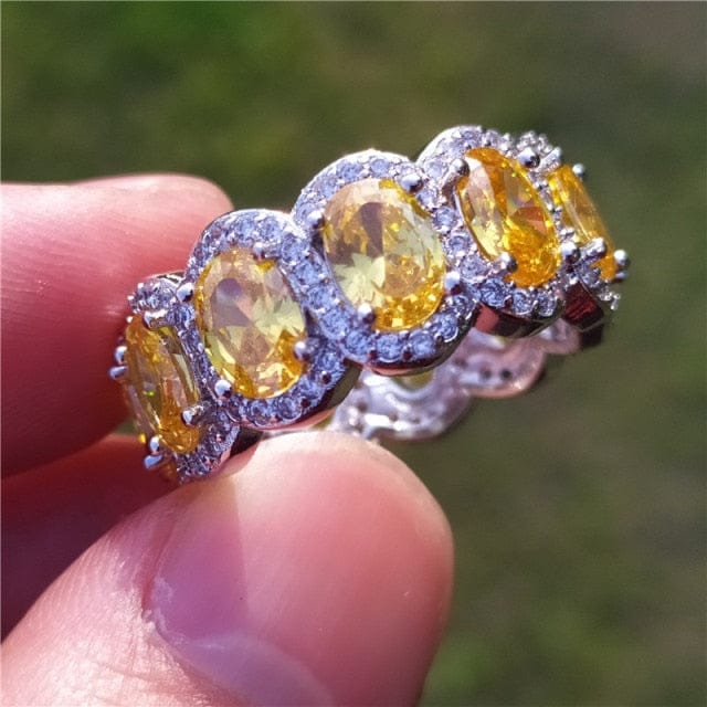 'Hold My Crown' Eternity CZ Ring 5 Yellow Rings by Bling Addict | BlingxAddict