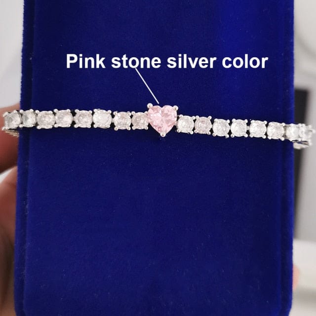 'How Lovely' Crystal Stone Heart CZ Tennis Bracelet Bracelets by BlingxAddict | BlingxAddict