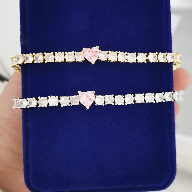 'How Lovely' Crystal Stone Heart CZ Tennis Bracelet Bracelets by BlingxAddict | BlingxAddict