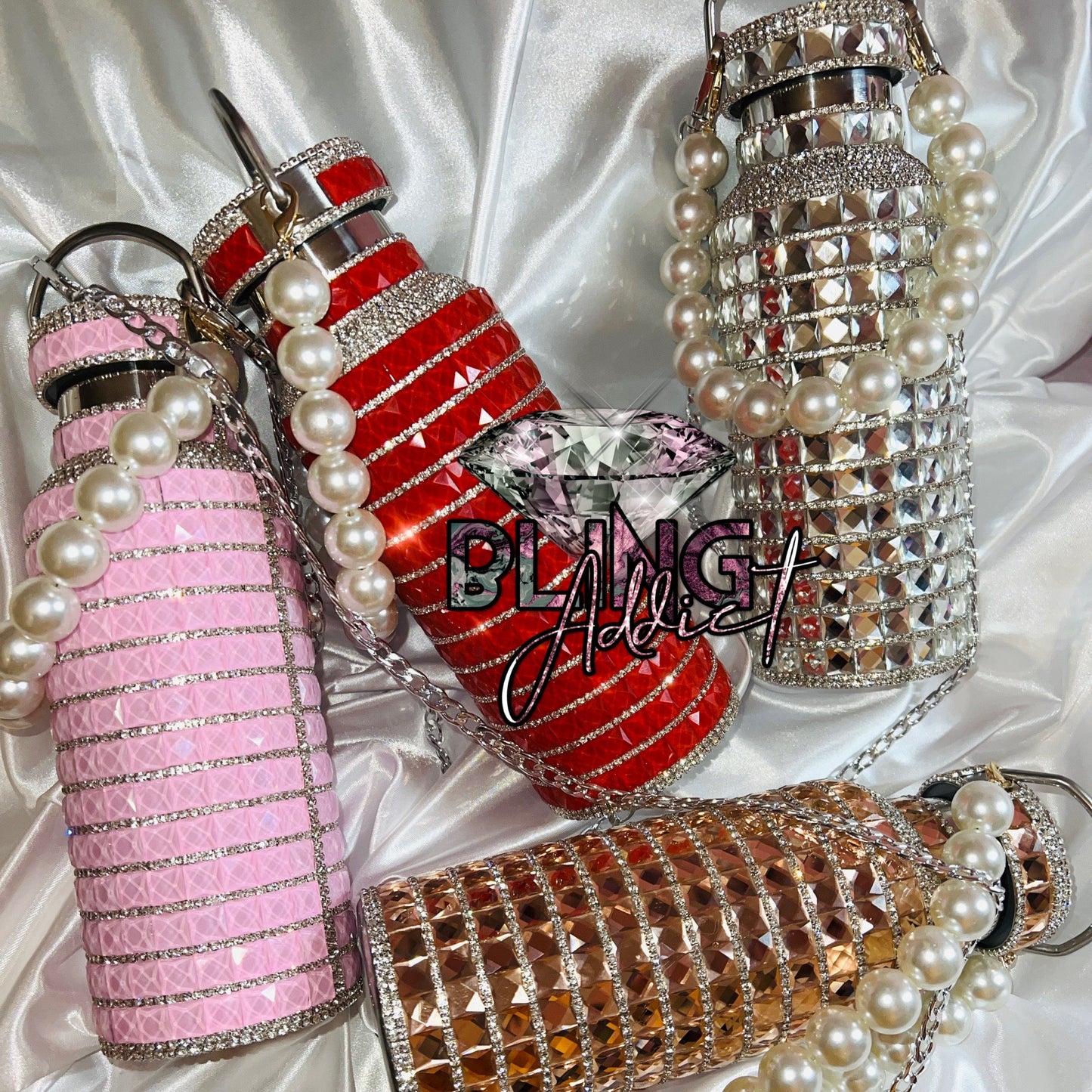 ‘I Only Drink Diamonds’ Insulanted Canteen Tumbler Tumblers by Bling Addict | BlingxAddict