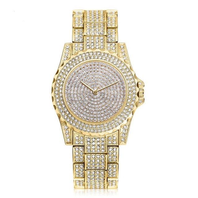 'Ice, Ice' Feminino Relogio Crystal Stainless Steel Watch Gold Watches by Bling Addict | BlingxAddict