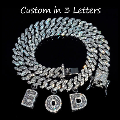 ‘Ice Ice’ Personalized Block Letter Name Choker Necklaces by Bling Addict | BlingxAddict