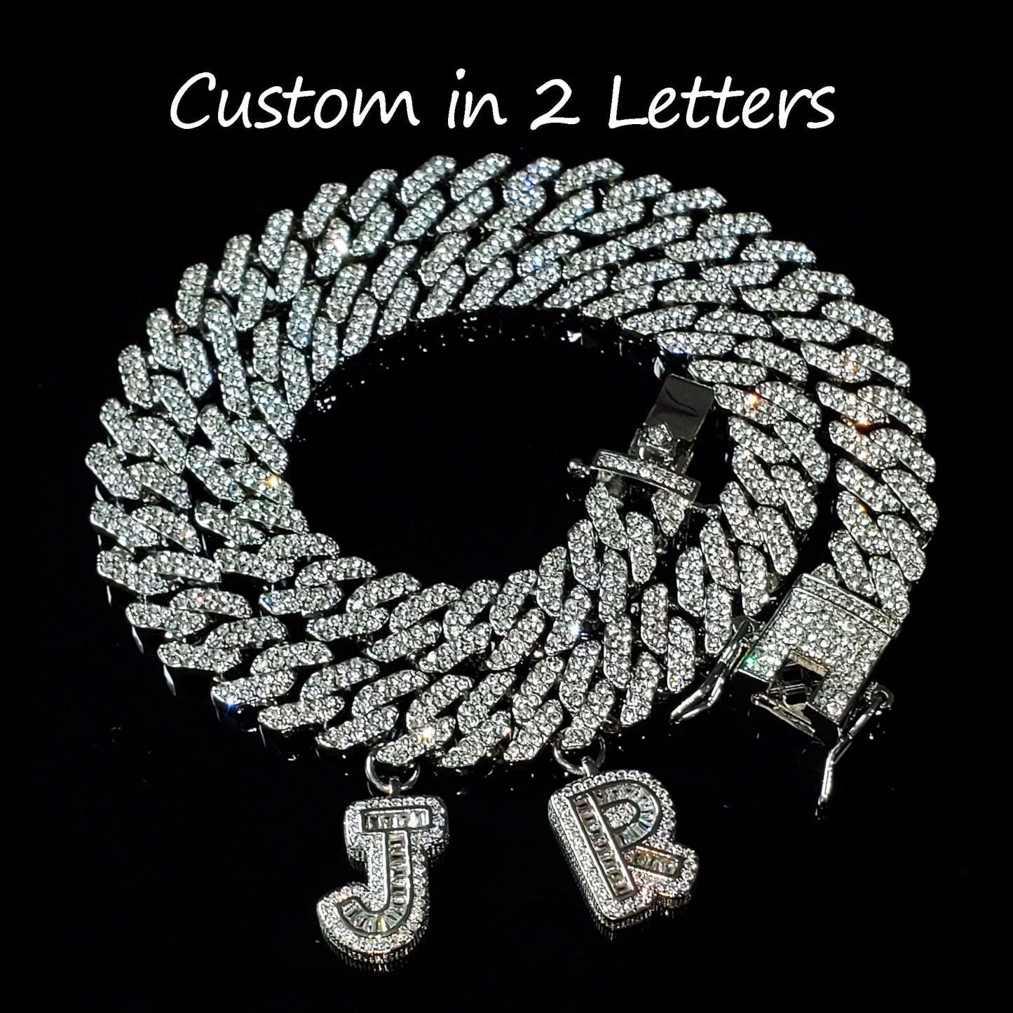‘Ice Ice’ Personalized Block Letter Name Choker Necklaces by Bling Addict | BlingxAddict