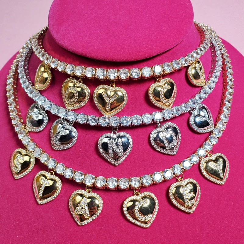 ‘It’s All About Love’ Custom Name Tennis Chain by Bling Addict | BlingxAddict