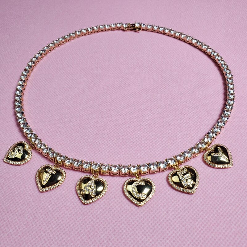 ‘It’s All About Love’ Custom Name Tennis Chain by Bling Addict | BlingxAddict