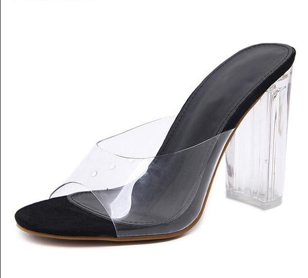 Jelly Crystal Heel Transparent High Heel Sandals black 6 by Bling Addict | BlingxAddict