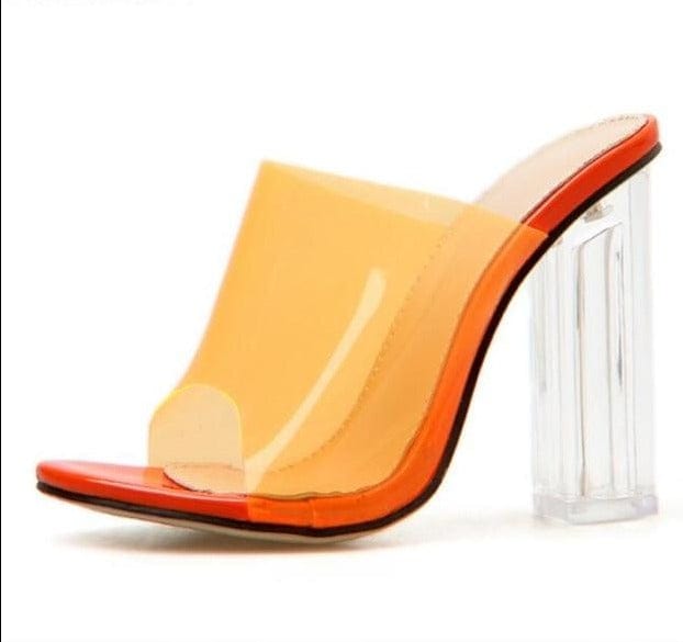 Jelly Crystal Heel Transparent High Heel Sandals orange 4 by Bling Addict | BlingxAddict