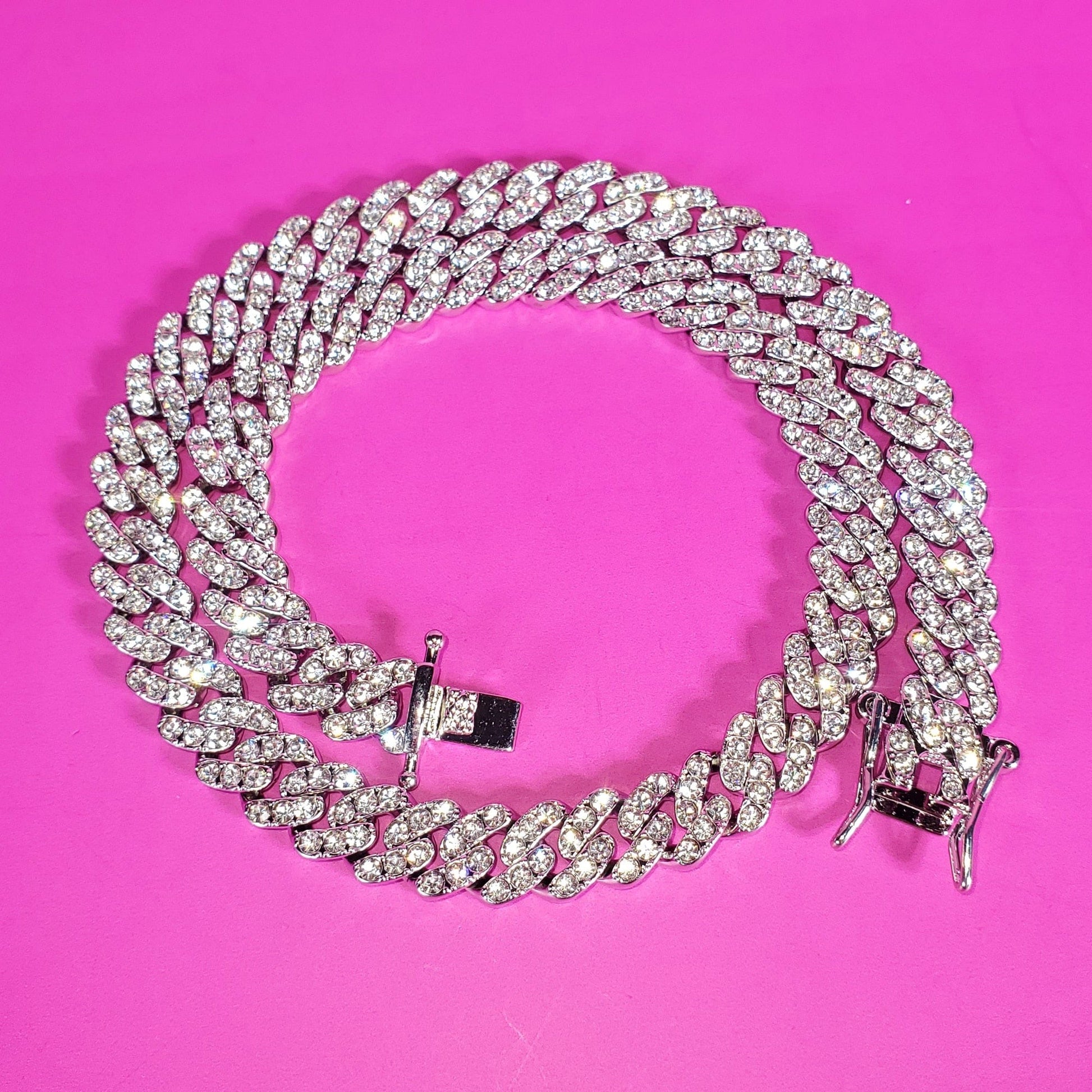 'Keep It Cute' 9mm Cuban CZ Chain 20 Inches Silver Necklaces by BlingxAddict | BlingxAddict
