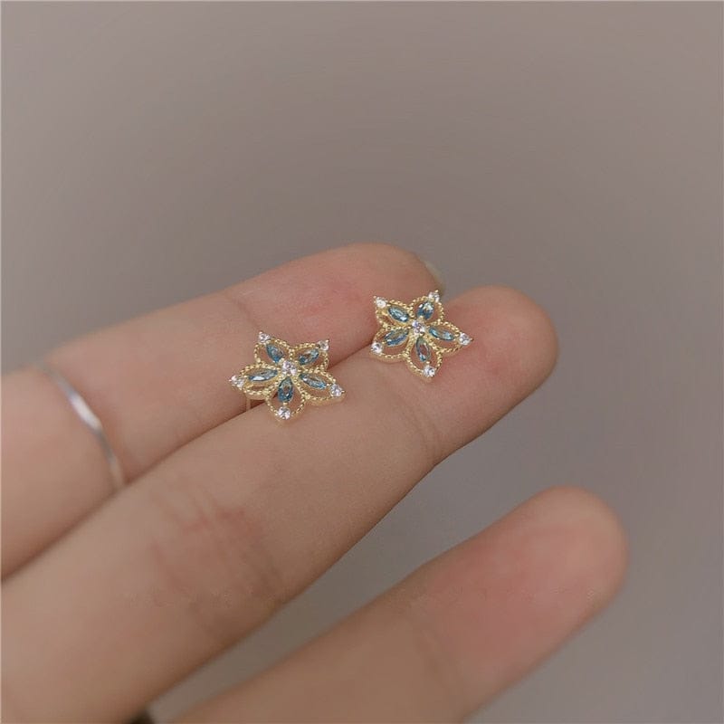 'Lotus' 925 Sterling Silver Flower Earrings Earrings by BlingxAddict | BlingxAddict