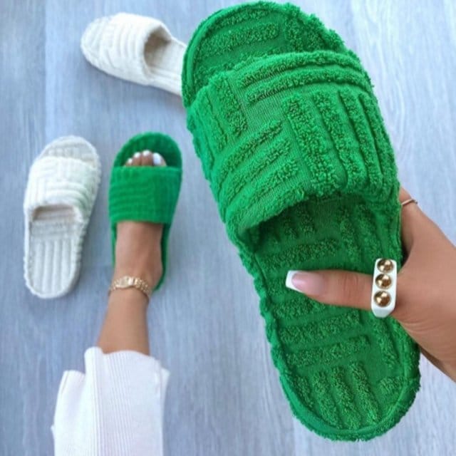 'Lux Vibes' Plush Slippers Slippers by Bling Addict | BlingxAddict