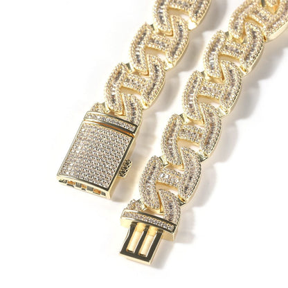 'Miss Miami' 17MM Baguette Chain Heavy Prong Cuban CZ Iced Out Necklace by BlingxAddict | BlingxAddict