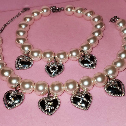 ‘Mother of Pearl’ Customized Necklace or Bracelet 2 letters Necklace - 16 inch (addl. 2inch) Bracelets by Bling Addict | BlingxAddict