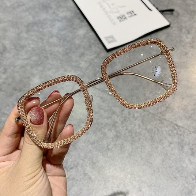 'Nerdz' Clear Lens Square Oversized Fashion Glasses Champane OTHER Sunglasses by Bling Addict | BlingxAddict