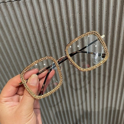 'Nerdz' Clear Lens Square Oversized Fashion Glasses Gold OTHER Sunglasses by Bling Addict | BlingxAddict