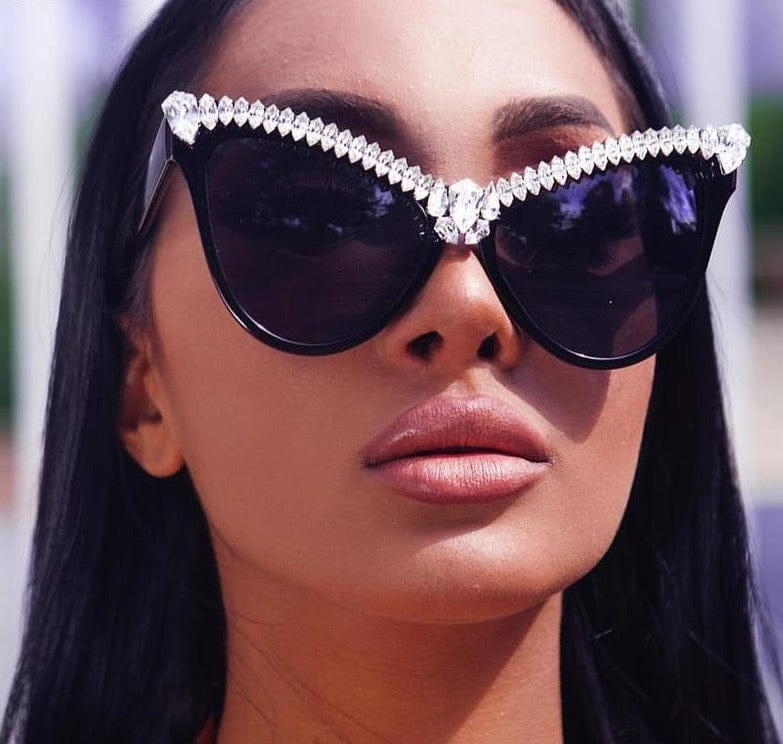 'Pretty Wings' Oversized Diamond Sunglasses United States by Bling Addict | BlingxAddict