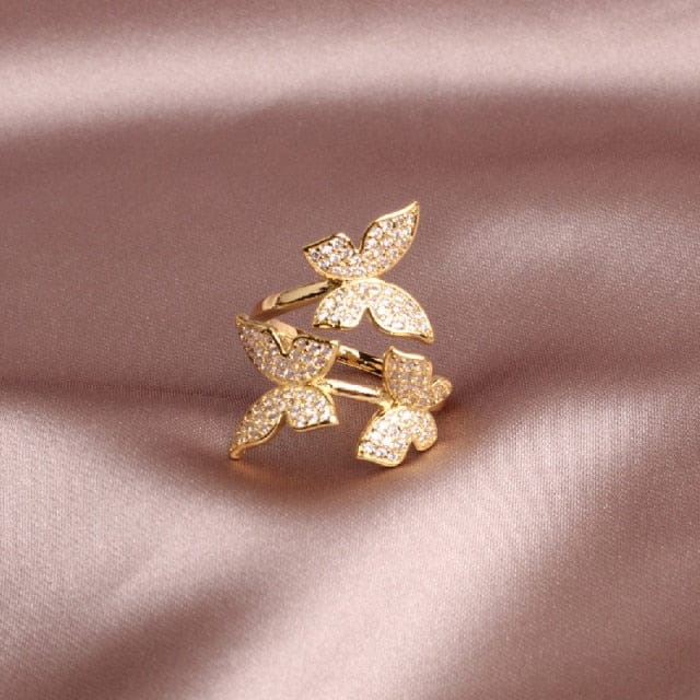 ‘Pretty Wingz’ Resizable Ring White Rings by Bling Addict | BlingxAddict