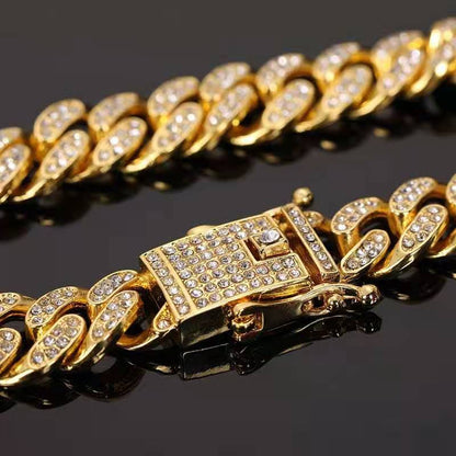 'Queen's Time' Iced Out CZ Watch & Cuban Pave Chain Set Watches by Bling Addict | BlingxAddict