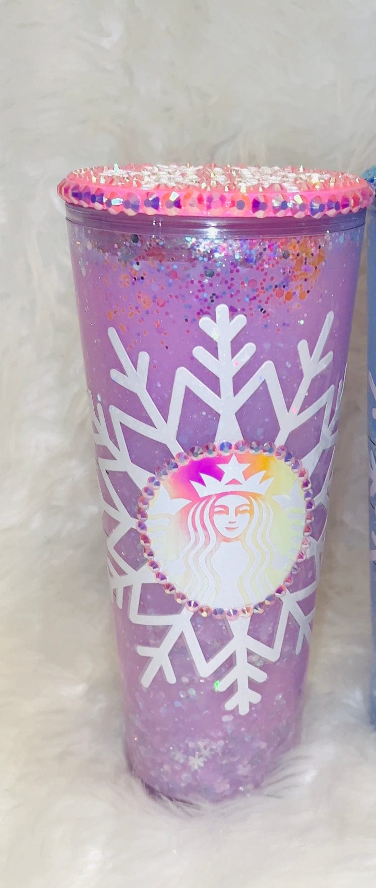 READY TO SHIP: Pink 'Let It Snow' Venti 24oz Starbucks Glitter Globe Bling Cup Pink No Water Bottles by BlingxAddict | BlingxAddict