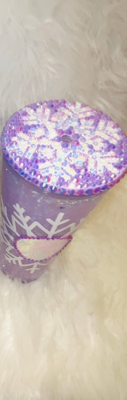 READY TO SHIP: Purple 'Let It Snow' Venti 24oz Starbucks Glitter Globe Bling Cup Purple Water Bottles by BlingxAddict | BlingxAddict
