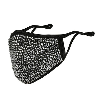 Rhinestone Mask Face Cover Black Clear Masks by Bling Addict | BlingxAddict