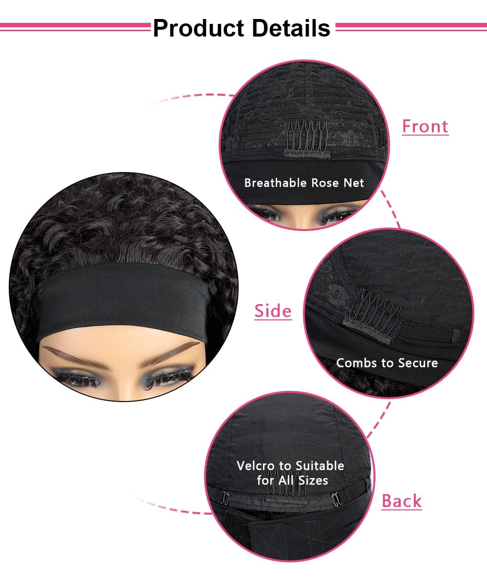 'Robyn' Headband Wig Human Hair Wig Hair Extensions by Bling Addict | BlingxAddict