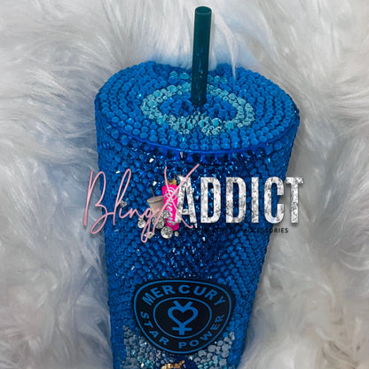 Sailor Mercury Chibi Capri Blue Bling Starbucks Tumbler Tumblers by Bling Addict | BlingxAddict