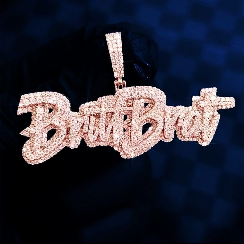 'Say It' Brush Script Cursive Letter Custom Name CZ Chain by BlingxAddict | BlingxAddict