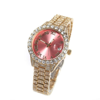 'Shining Shining' Baby Pink Quartz Watch Gold w/ Pink Face Watches by Bling Addict | BlingxAddict
