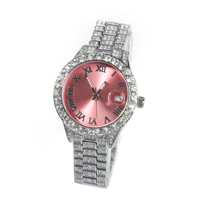 'Shining Shining' Baby Pink Quartz Watch Silver with Pink Face Watches by Bling Addict | BlingxAddict
