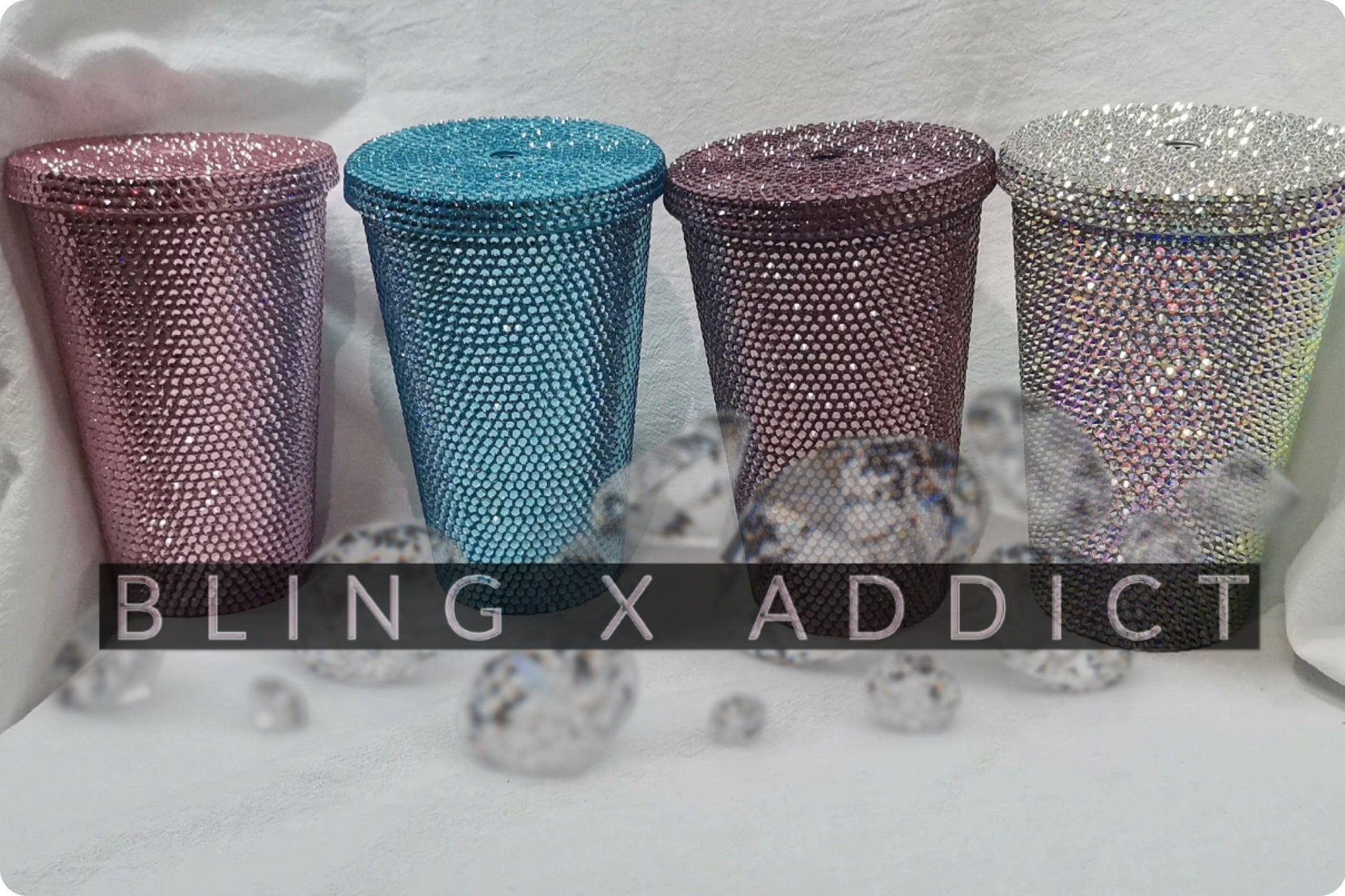 Solid Color Crystal Icy Tumbler Cup Tumblers by Bling Addict | BlingxAddict