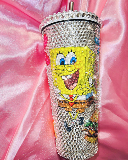 SpongeBob Custom Crystal Bling Tumbler 16oz Bikini Bottoms Own No Tumblers by Bling Addict | BlingxAddict