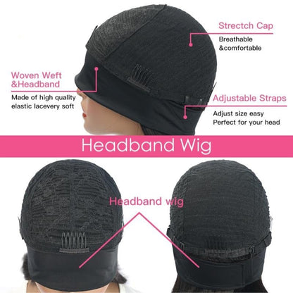 Straight Bob Malaysian Hair Headband Wig 180% by Bling Addict | BlingxAddict