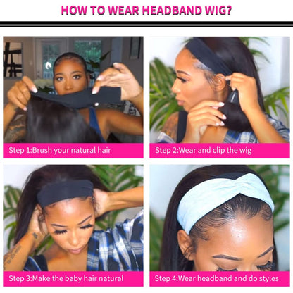 Straight Bob Malaysian Hair Headband Wig 180% by Bling Addict | BlingxAddict